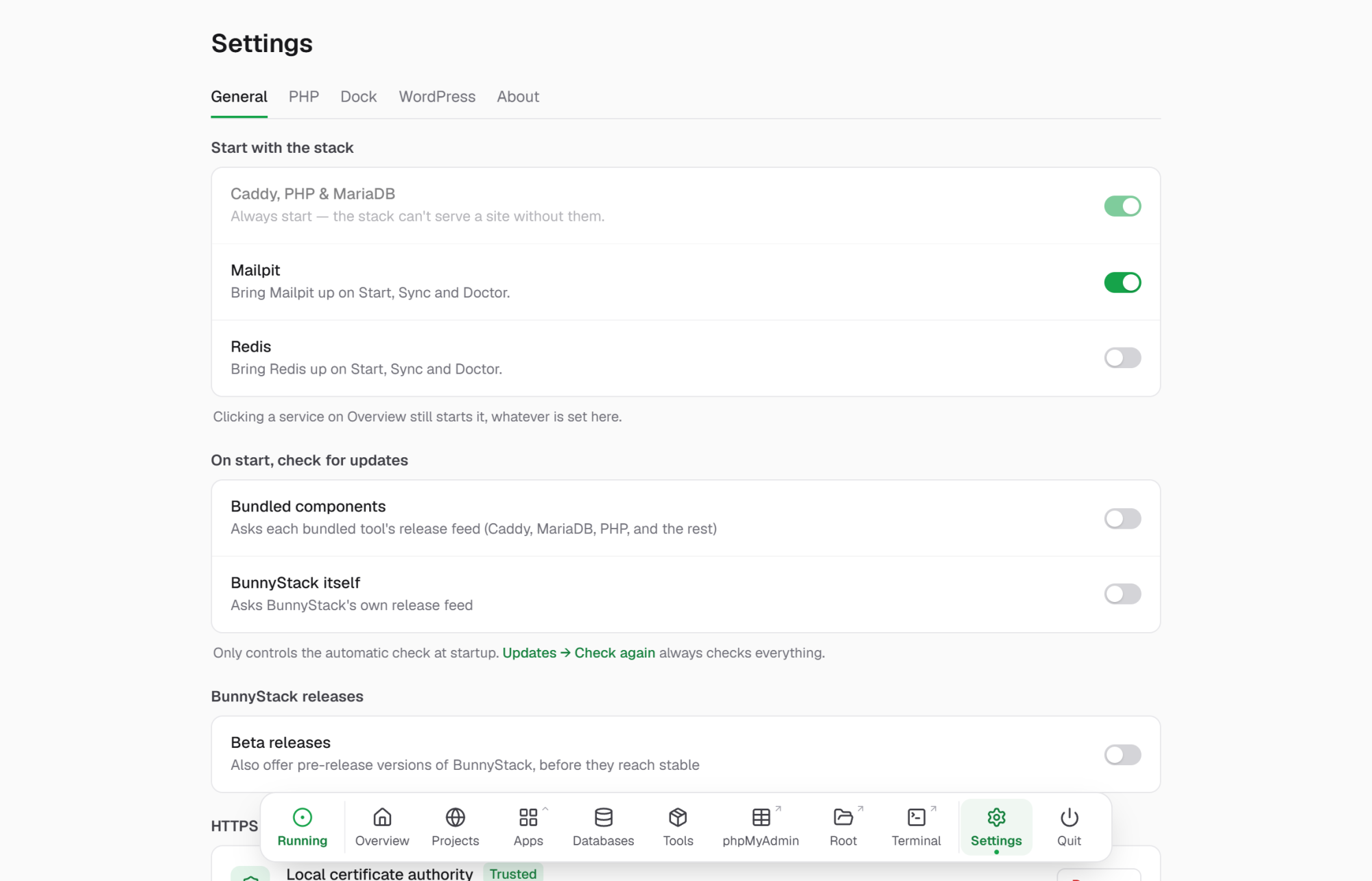 Settings > General